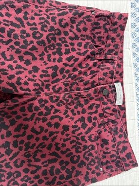 Social Standards Burgundy Leopard Print Skinny Jeans